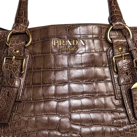 Prada Brown Alligator Bag 